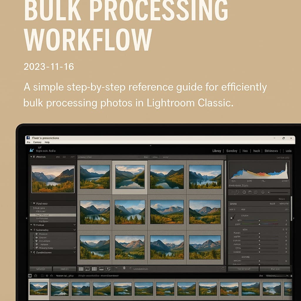 My Lightroom Classic Bulk Processing Workflow